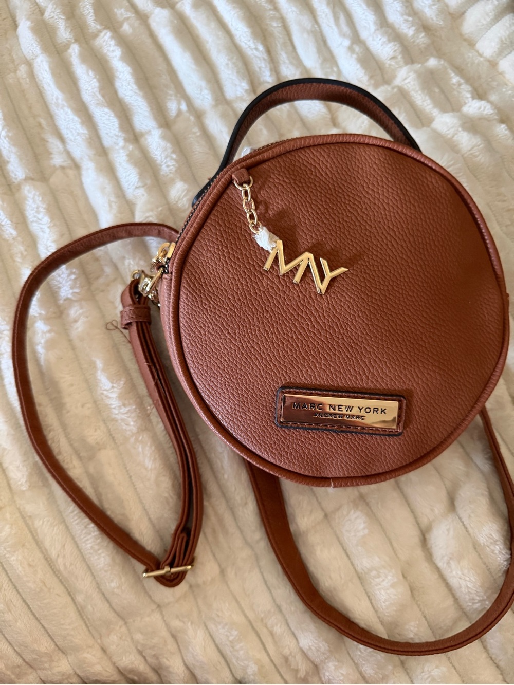 NWT Marc New York Round Mini Crossbody Bag - Cognac